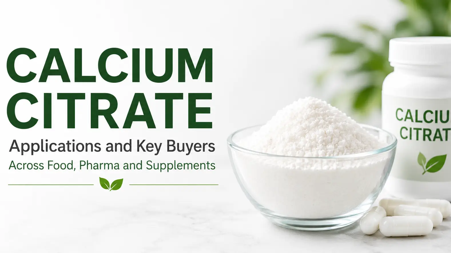 Calcium Citrate Applications and Key Buyers Across Food Pharma and Supplements