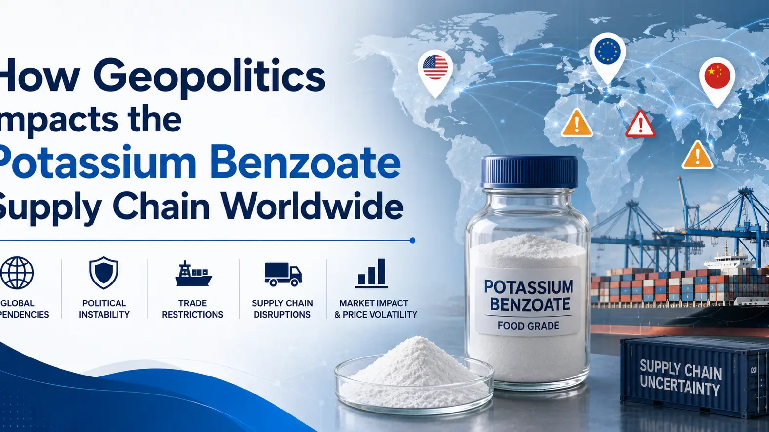 How Geopolitics Impacts the Potassium Benzoate Supply Chain Worldwide