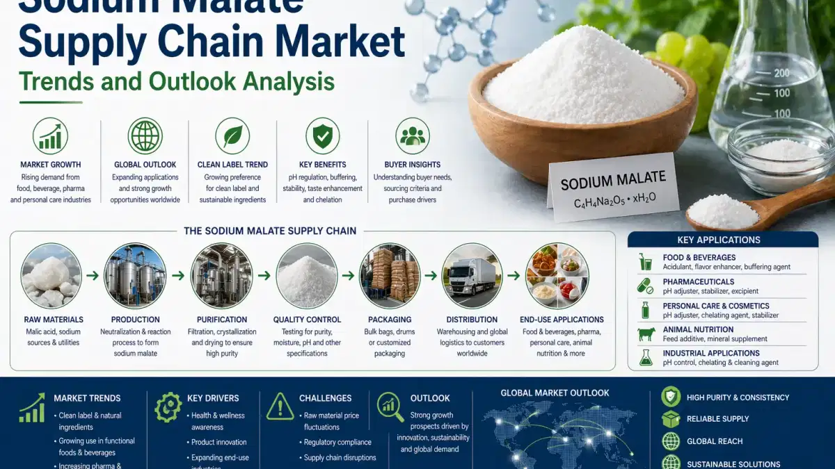 Análisis de tendencias y perspectivas del mercado de la cadena de suministro de malato de sodio